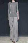 SWAYING/KNIT tie-dyed thin wool long-sleeved top SW24SS1T60 green